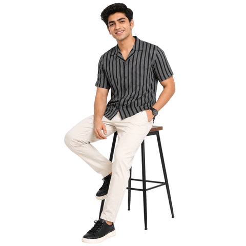 garmentglobe-black-striped-cotton-jute-mens-shirt