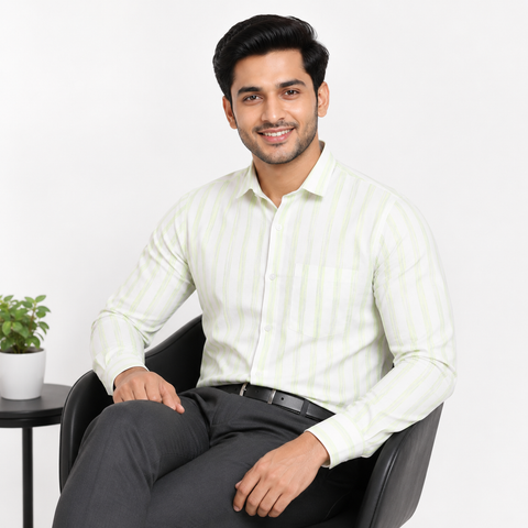 Khadi Cotton Men’s Check Shirt – Slimfit, Full Sleeve