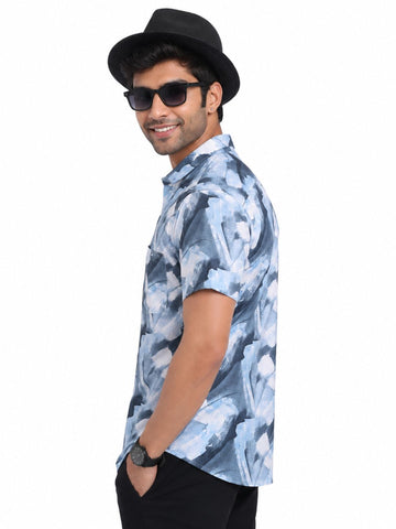 Garment Globe Men’s Half-Check Shirt Slim Fit