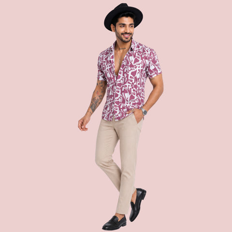 Men’s Half-Check Beach Shirt for Goa Printed Shirt