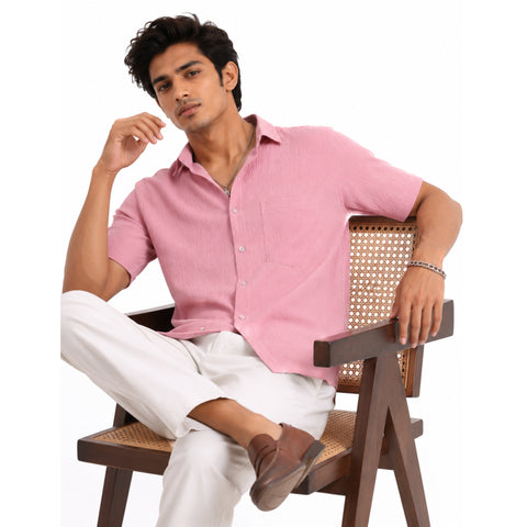 Garment Globe Men’s Casual Slimfit Half-Check Shirt