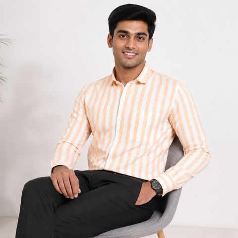 Men’s Khadi Cotton Check Shirt – Slimfit, Full Sleeve