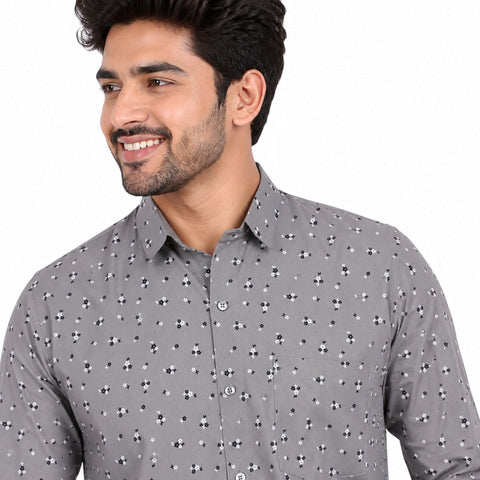 Garment Globe Men's Cotton Printed Regular Fit Shirt Stylish Casual Shirt for Men