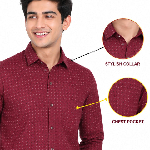 Men’s Cotton Long Sleeve Shirt Regular Fit