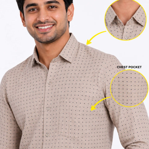 Men’s Cotton Long Sleeve Shirt Regular Fit