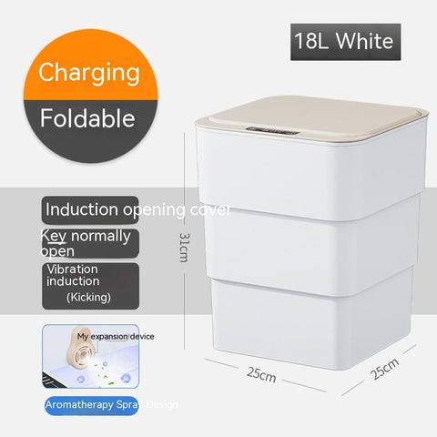 Smart Trash Can With Lid For Bedroom And Living Room Kitchen Storage Box Trash Can Induction Small Car Box Automatic Smart Dustbin Smart Trash Bin - GarmentGlobe
