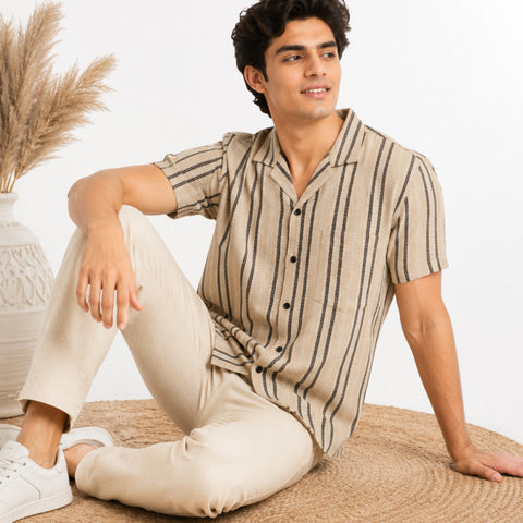 Men’s Half-Check Jute Shirt | Half Sleeve Shirt India