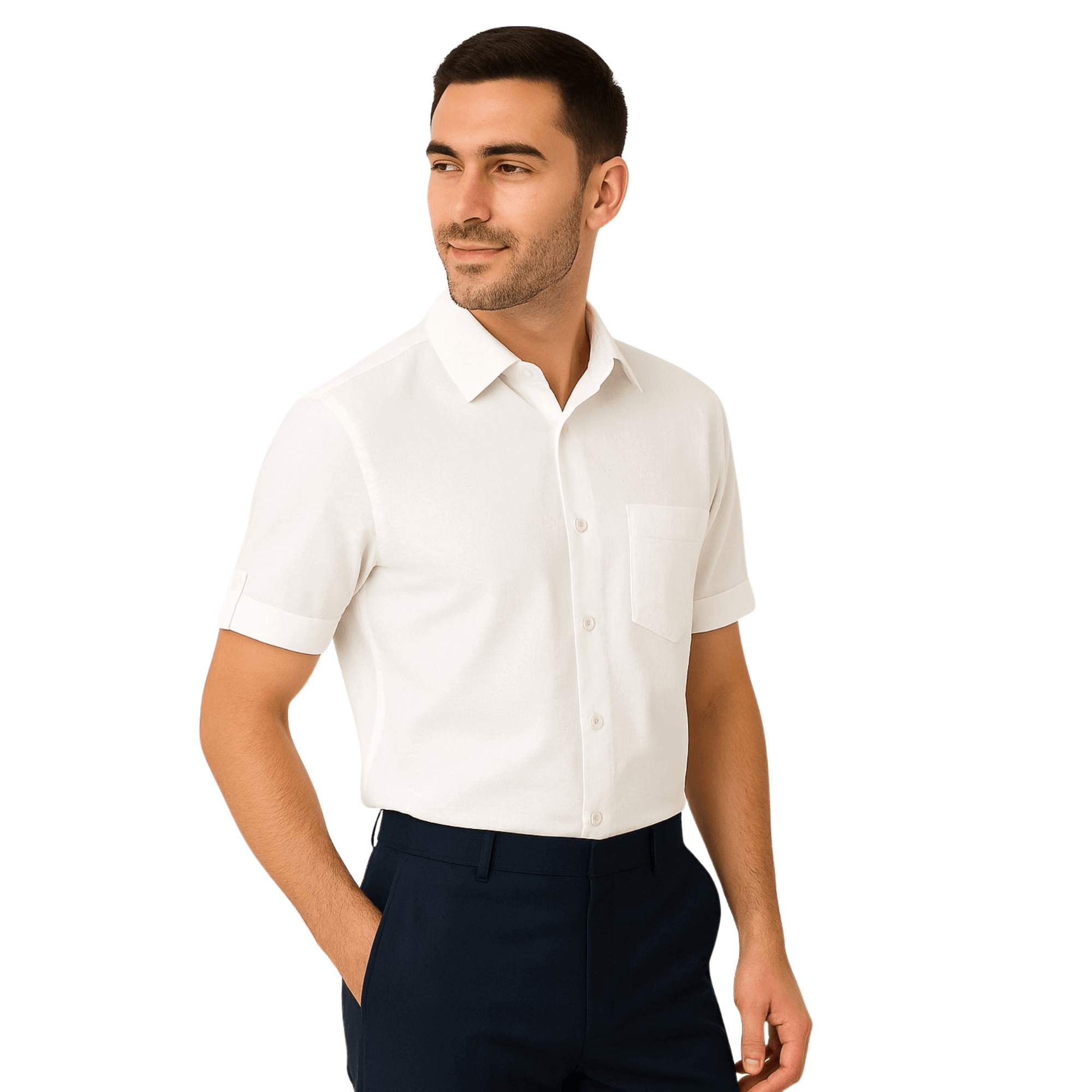 Garment Globe Men's Khadi Cotton Half Sleeve Shirt with Pocket and Sleeve Loop – Casual Ethnic Wear - GarmentGlobe