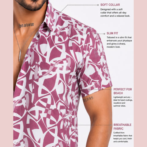 Men’s Half-Check Beach Shirt for Goa Printed Shirt