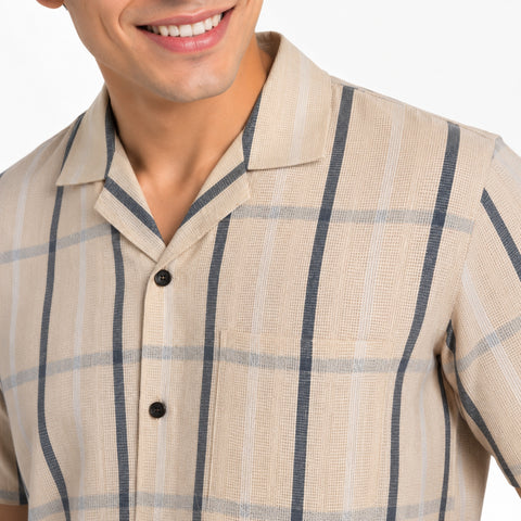 Buy Jute men s half-check Shirt online in India