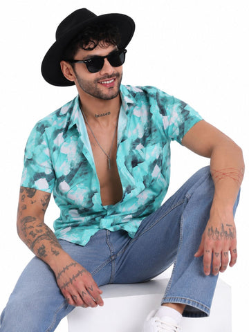 Garment Globe Men’s Half-Check Shirt Slim Fit