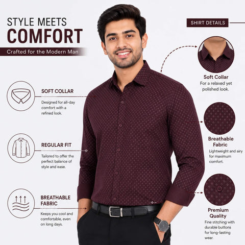 Men’s Cotton Printed Shirt – Formal & Casual Wear
