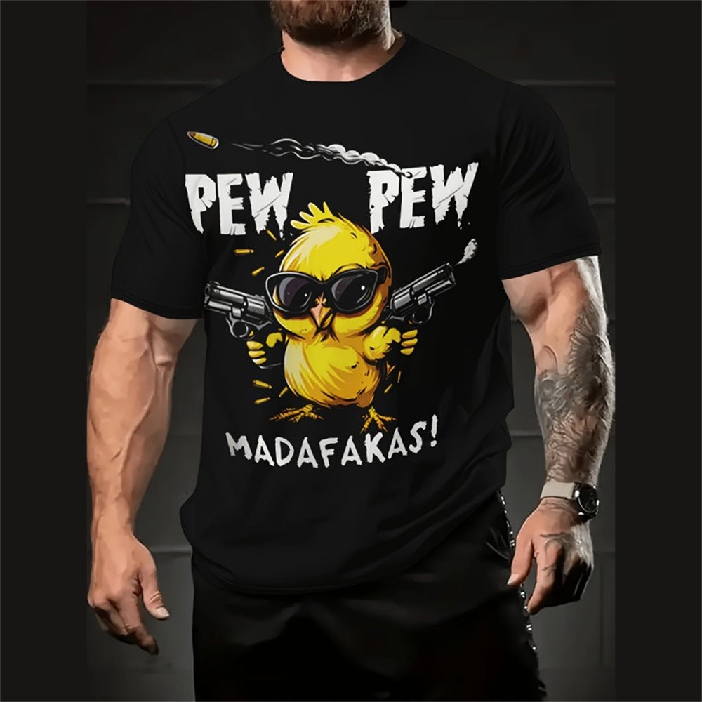 Men's Casual Loose Cartoon 3d Printed Short Sleeve - GarmentGlobe