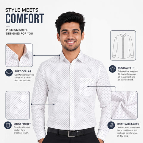 Men’s Cotton Printed Shirt – Formal & Casual Wear