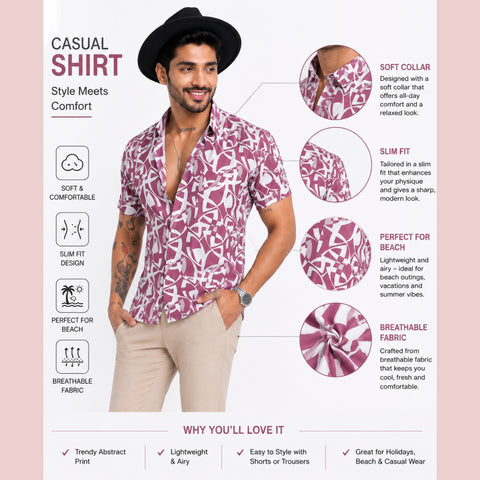 Men’s Half-Check Beach Shirt for Goa Printed Shirt