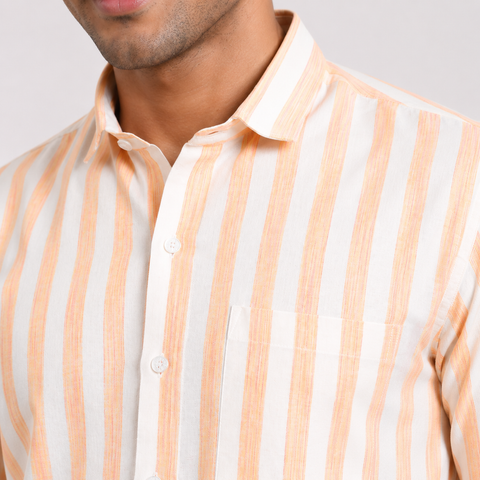 Men’s Khadi Cotton Check Shirt – Slimfit, Full Sleeve