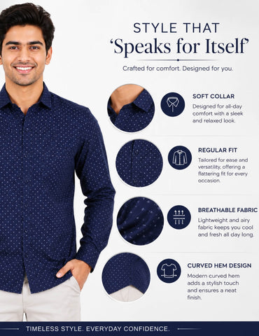 Men’s Cotton Long Sleeve Shirt Regular Fit