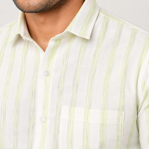 Khadi Cotton Men’s Check Shirt – Slimfit, Full Sleeve