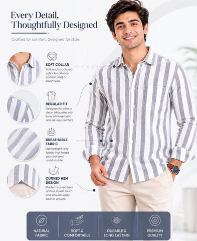 Men’s Solid Cotton khadi Shirt