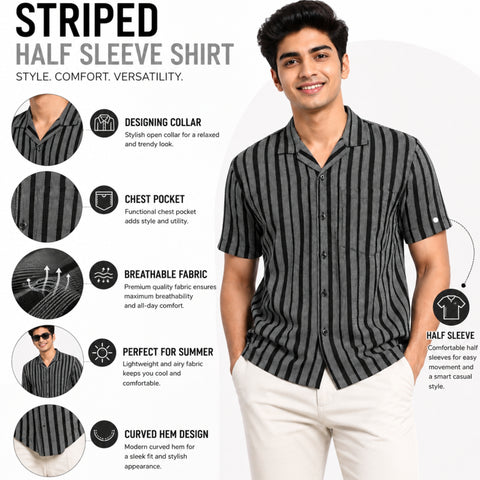 garmentglobe-black-striped-cotton-jute-mens-shirt