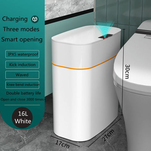 Smart Trash Can With Lid For Bedroom And Living Room Kitchen Storage Box Trash Can Induction Small Car Box Automatic Smart Dustbin Smart Trash Bin - GarmentGlobe