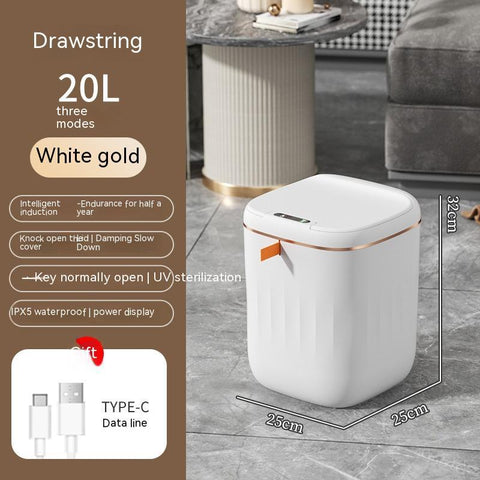 Smart Trash Can With Lid For Bedroom And Living Room Kitchen Storage Box Trash Can Induction Small Car Box Automatic Smart Dustbin Smart Trash Bin - GarmentGlobe