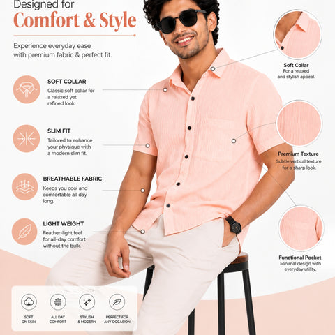 Garment Globe Men's Half-Check Cotton Shirt