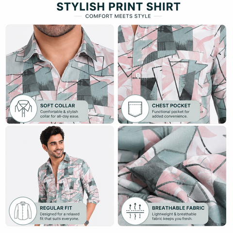 Men’s Cotton Check Shirt|Casual Printed Shirt