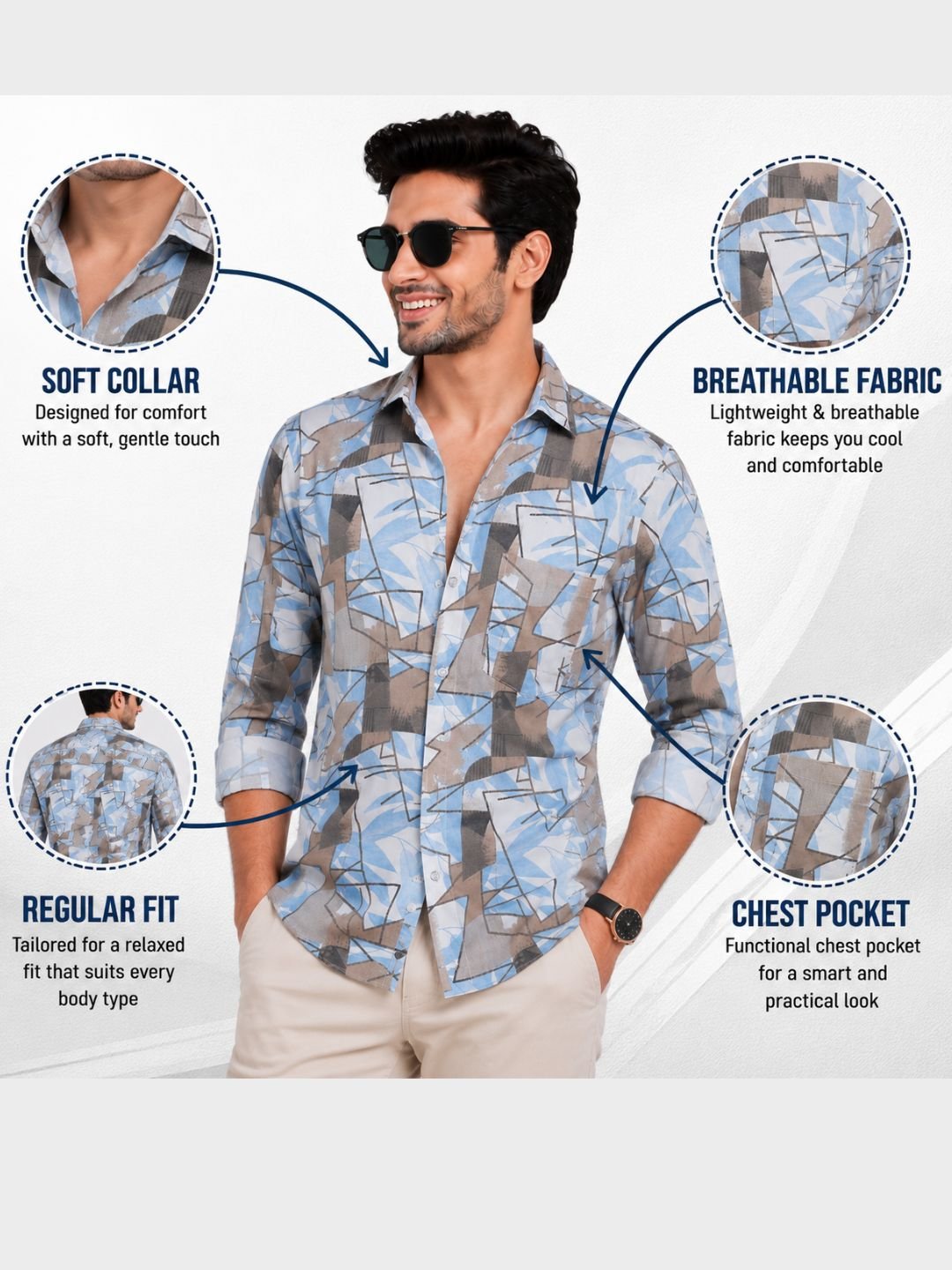 Men’s Cotton Check Shirt|Casual Printed Shirt