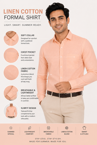 Plain Linen Cotton Shirt for Men – Formal & Casual | 60% Off