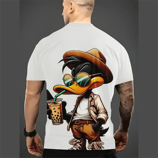 Men's Casual Loose Cartoon 3d Printed Short Sleeve - GarmentGlobe