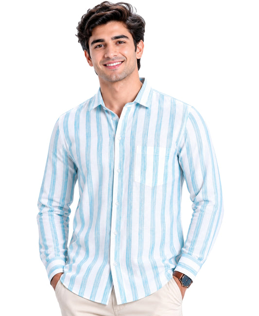 Khadi Cotton Men’s Check Shirt Slimfit, Full Sleeve