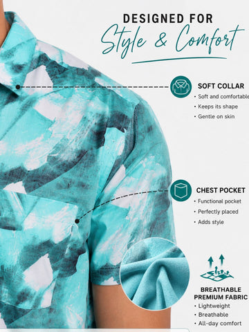 Garment Globe Men’s Half-Check Shirt Slim Fit