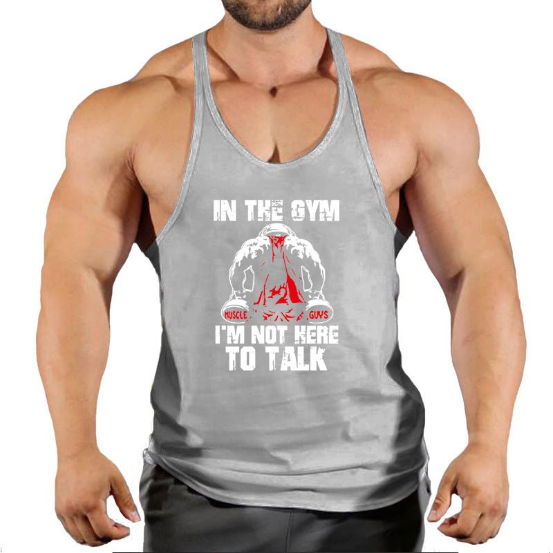 Summer Men's Vest Casual Sports Bottoming Shirt Round Neck I - shaped Fitness - GarmentGlobe