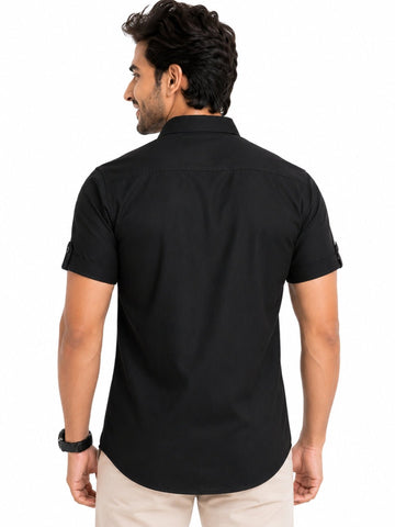 Men's Khadi Cotton Half Sleeve Shirt - Casual Ethnic Wear