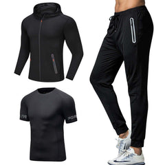 Men's Sportswear Gym Fitness Three Piece Set GarmentGlobe