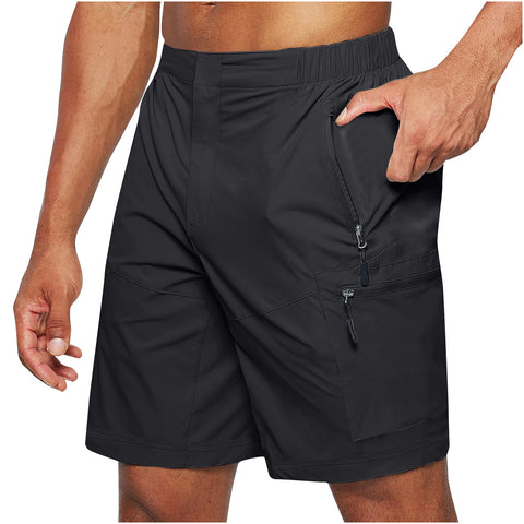 Men'S Casual Elastic Waist Strap Summer Shorts Casual Fit Fashion Outdoor Long Shorts For Men Knee - Length Straight Leg Pants Shorts - GarmentGlobe