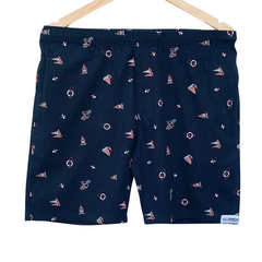 GARMENT GLOBE Men's Cotton Boxer Shorts Soft, Breathable & Comfortable Stylish Nautical Print Elastic Waistband with Drawstring Lightweight & Perfect for Casual Wear Fabric GarmentGlobe