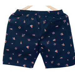 GARMENT GLOBE Men's Cotton Boxer Shorts Soft, Breathable & Comfortable Stylish Nautical Print Elastic Waistband with Drawstring Lightweight & Perfect for Casual Wear Fabric GarmentGlobe