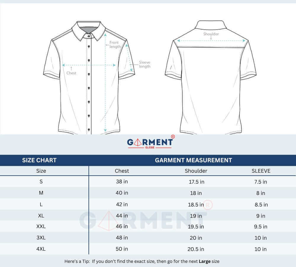 Men’s Half-Check Short Sleeve Shirt black color - GarmentGlobe Style View 6