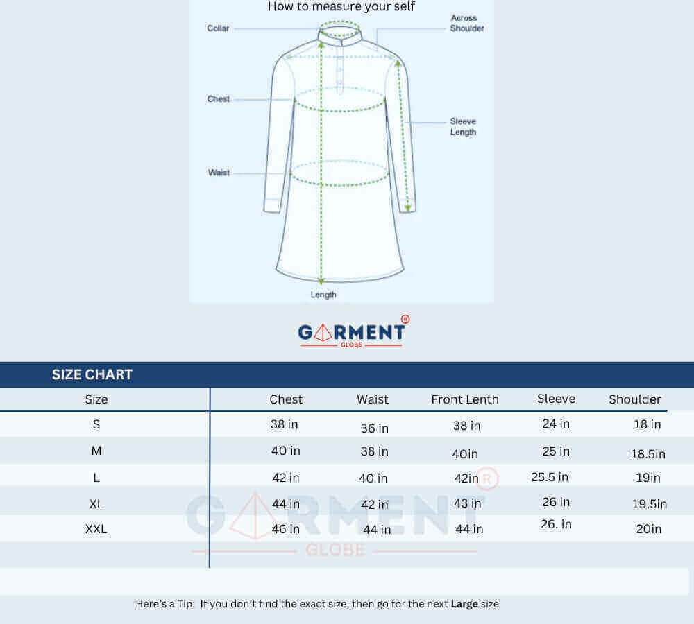 Product size chart
