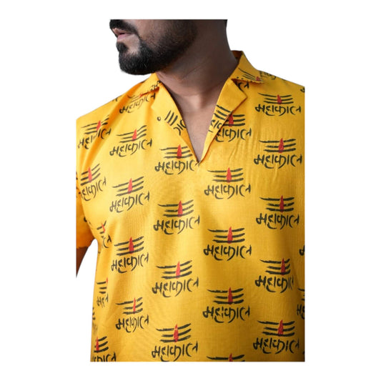 Half Check Mahakal Short Kurta for Men – Front View