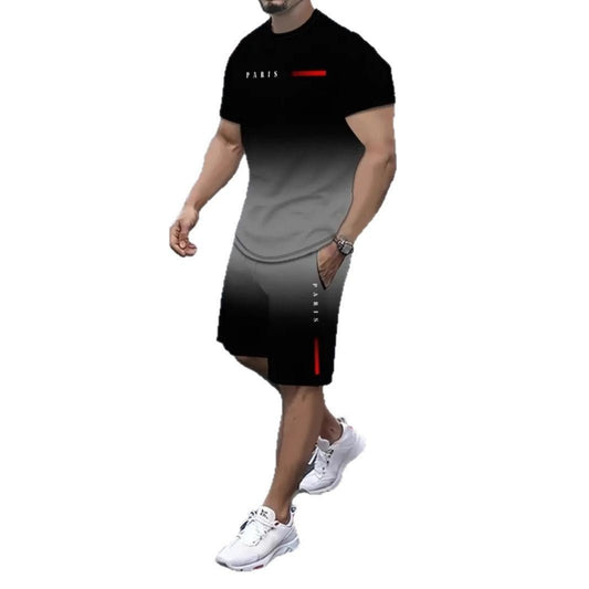 Printed Short - sleeved Shorts T-shirt Suit - GarmentGlobe