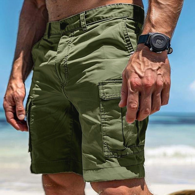 Men's Cargo Shorts Summer Multi - Pocket Button Zipper Pants With Pockers Fashion Beach Pants - GarmentGlobe