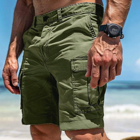 Men's Cargo Shorts Summer Multi - Pocket Button Zipper Pants With Pockers Fashion Beach Pants - GarmentGlobe