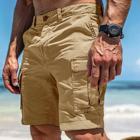 Men's Cargo Shorts Summer Multi - Pocket Button Zipper Pants With Pockers Fashion Beach Pants - GarmentGlobe