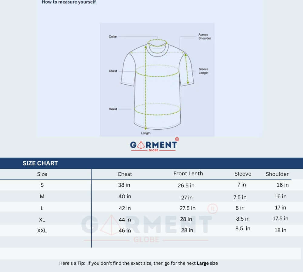 Product size chart