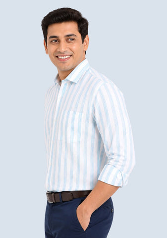 Khadi Cotton Men’s Check Shirt Slimfit, Full Sleeve