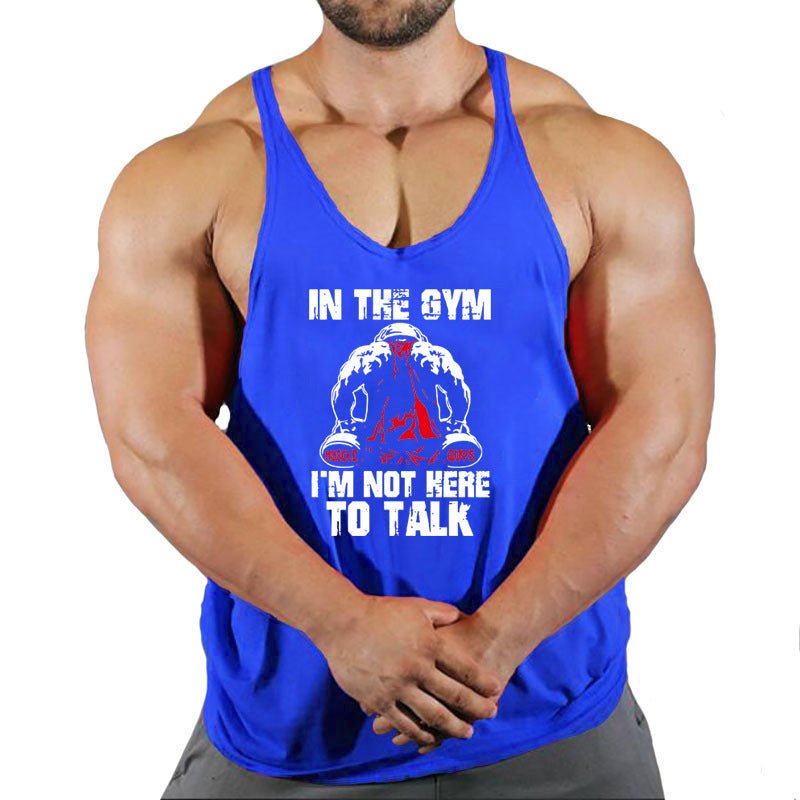 Summer Men's Vest Casual Sports Bottoming Shirt Round Neck I - shaped Fitness - GarmentGlobe