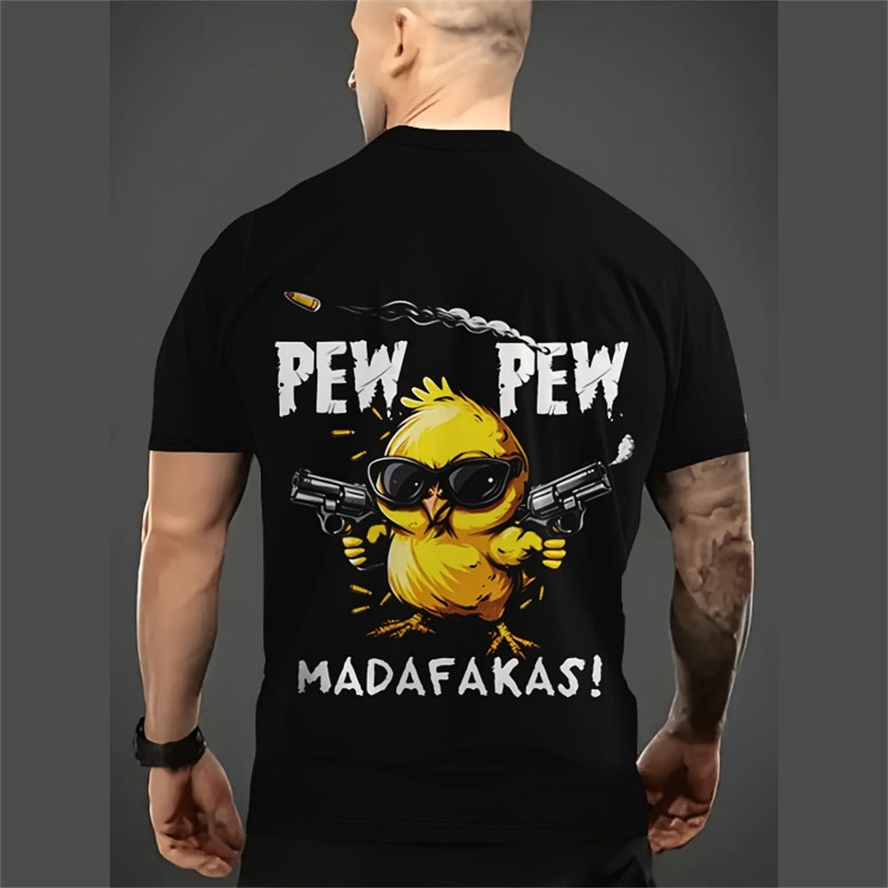 Men's Casual Loose Cartoon 3d Printed Short Sleeve - GarmentGlobe
